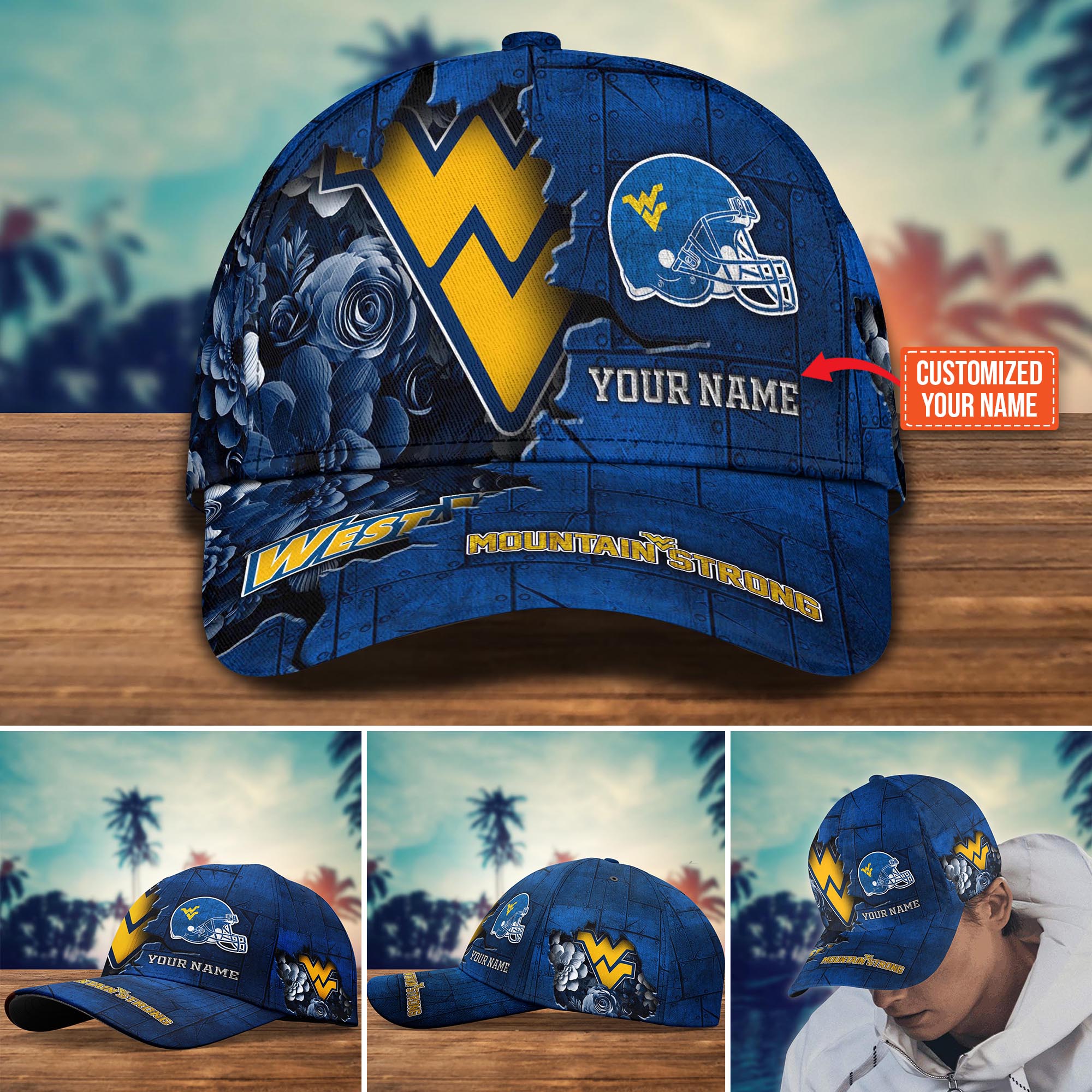 Personalized West Virginia Mountaineers Cap for Fans