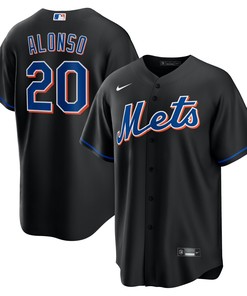 Pete Alonso New York Mets 2022 Alternate Replica Player Jersey - Black Mlb