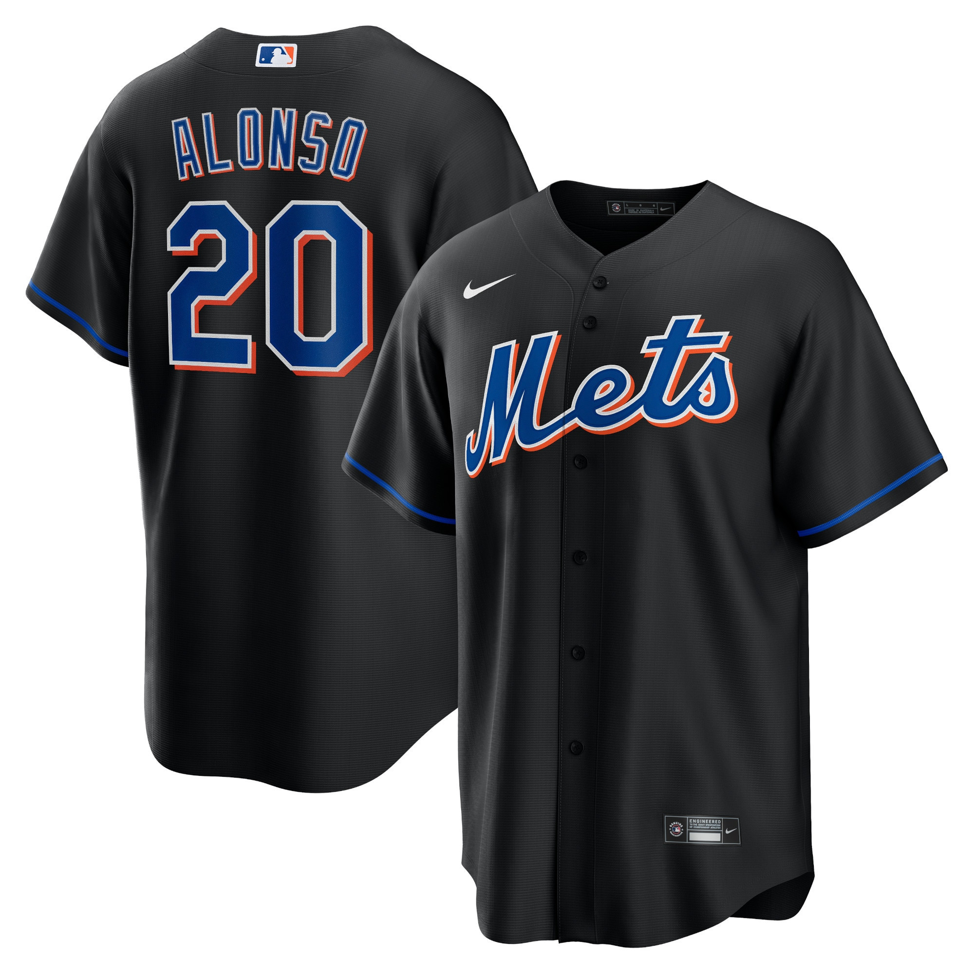 Pete Alonso New York Mets 2022 Alternate Replica Player Jersey - Black Mlb