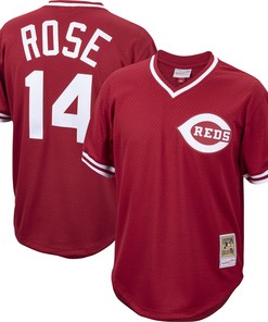 Pete Rose Cincinnati Reds Mitchell & Ness Cooperstown Collection Mesh Batting Practice Jersey - Red Mlb
