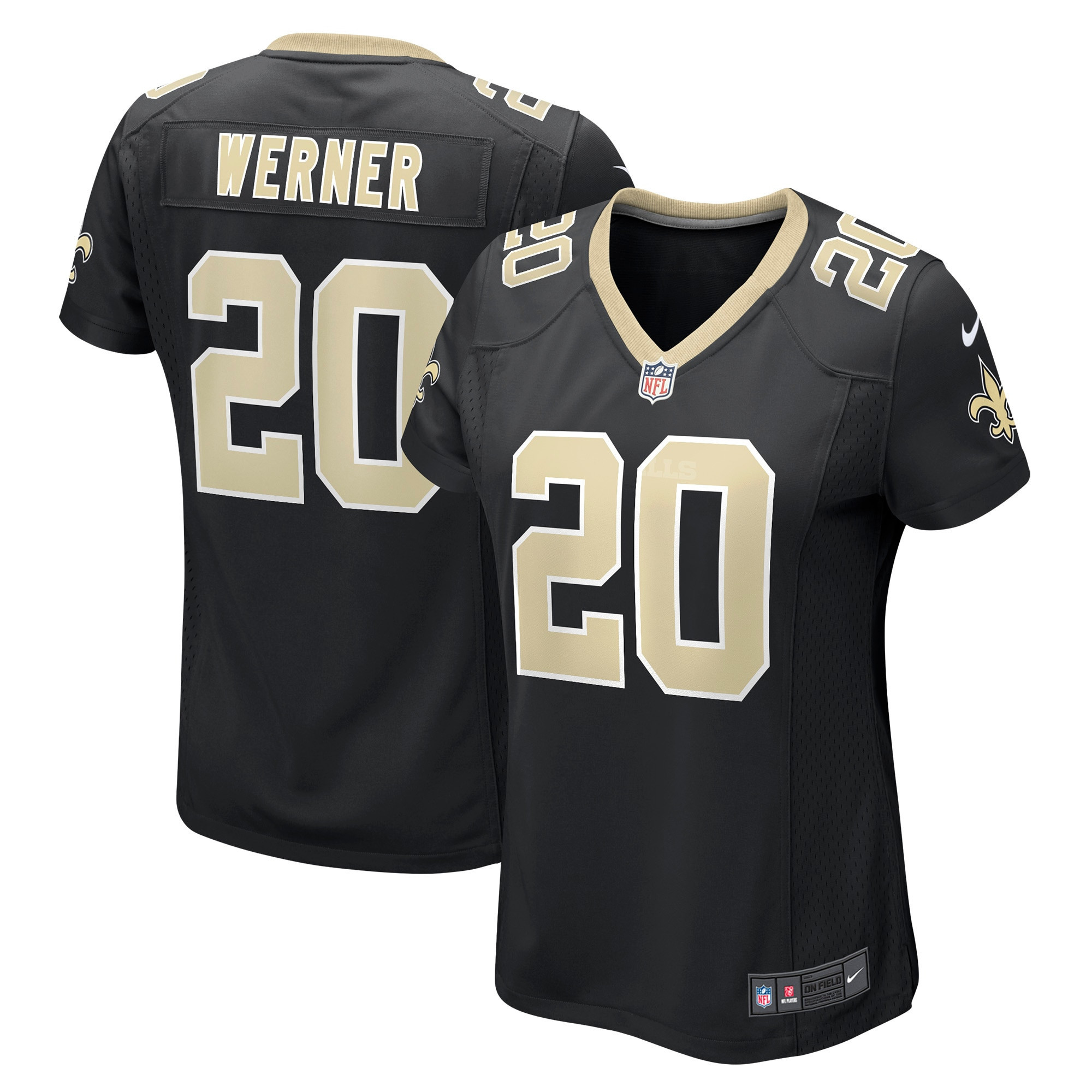 Pete Werner New Orleans Saints Womens Game Jersey - Black Nfl
