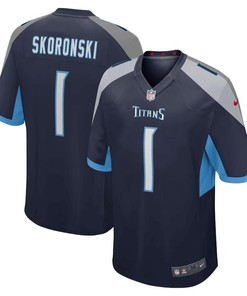 Peter Skoronski Tennessee Titans 2023 NFL Draft First Round Pick Game Jersey - Navy