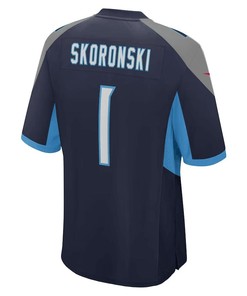 Peter Skoronski Tennessee Titans 2023 NFL Draft First Round Pick Game Jersey - Navy