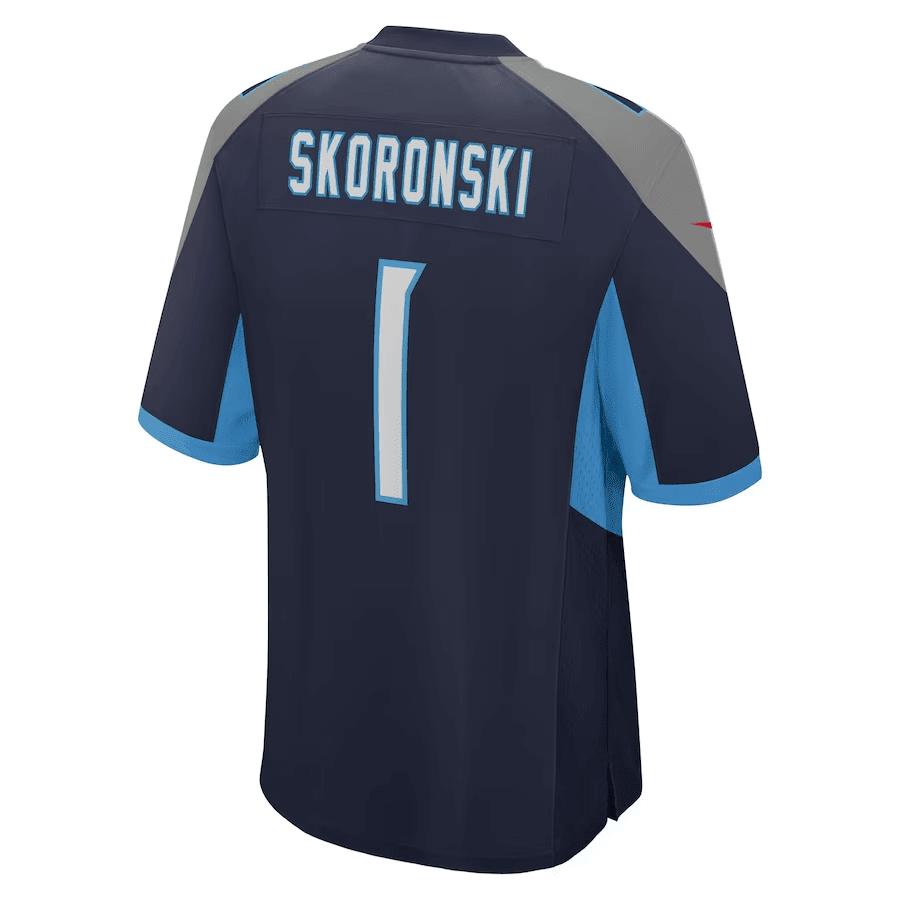 Peter Skoronski Tennessee Titans 2023 NFL Draft First Round Pick Game Jersey - Navy