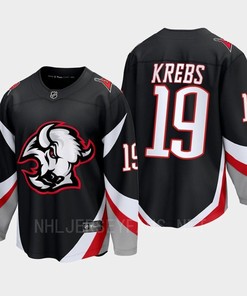Peyton Krebs 19 Buffalo Sabres 2022-23 Goathead Third Premier Breakaway Player Black Jersey