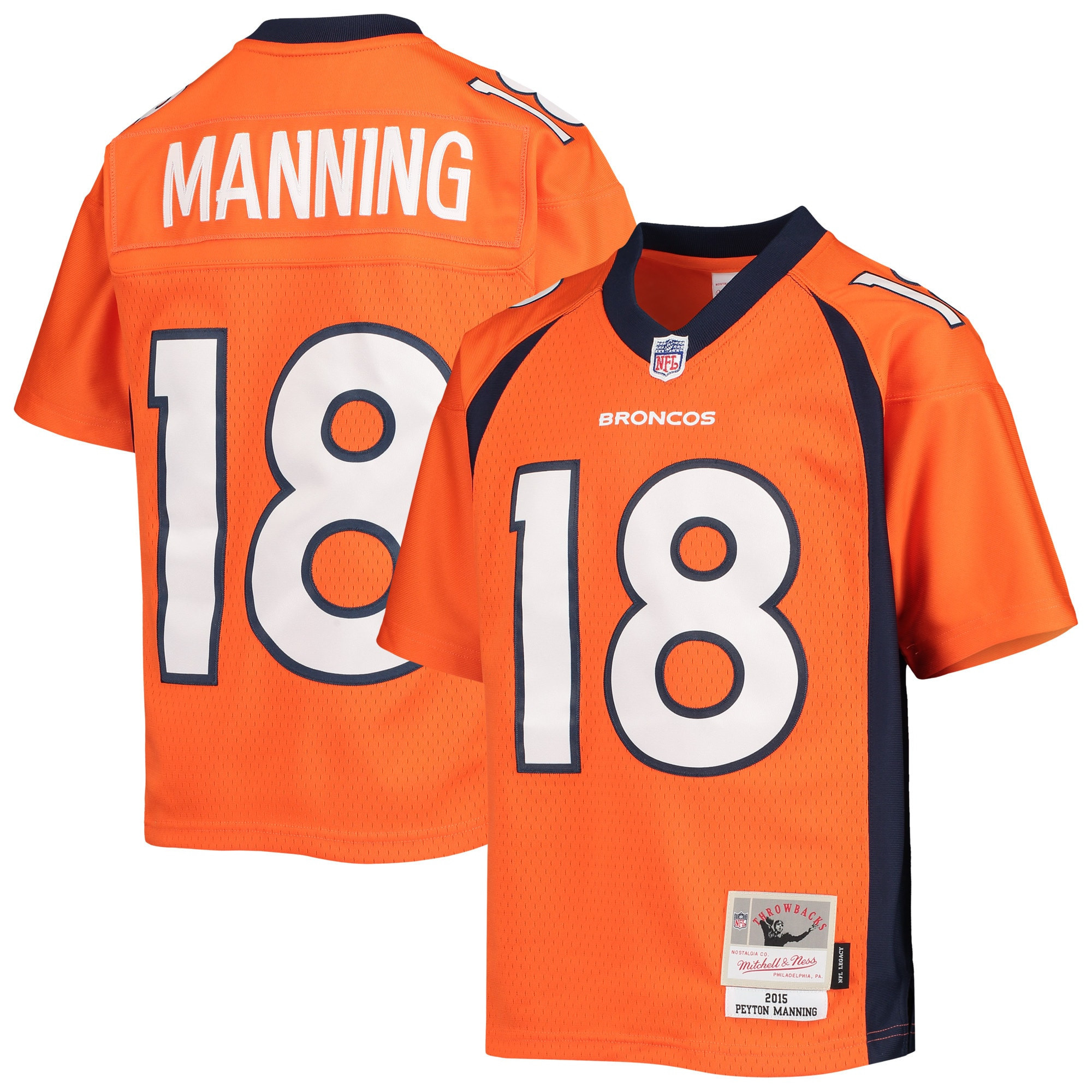 Peyton Manning Denver Broncos Mitchell & Ness 2015 Retired Player Legacy Jersey - Orange Nfl