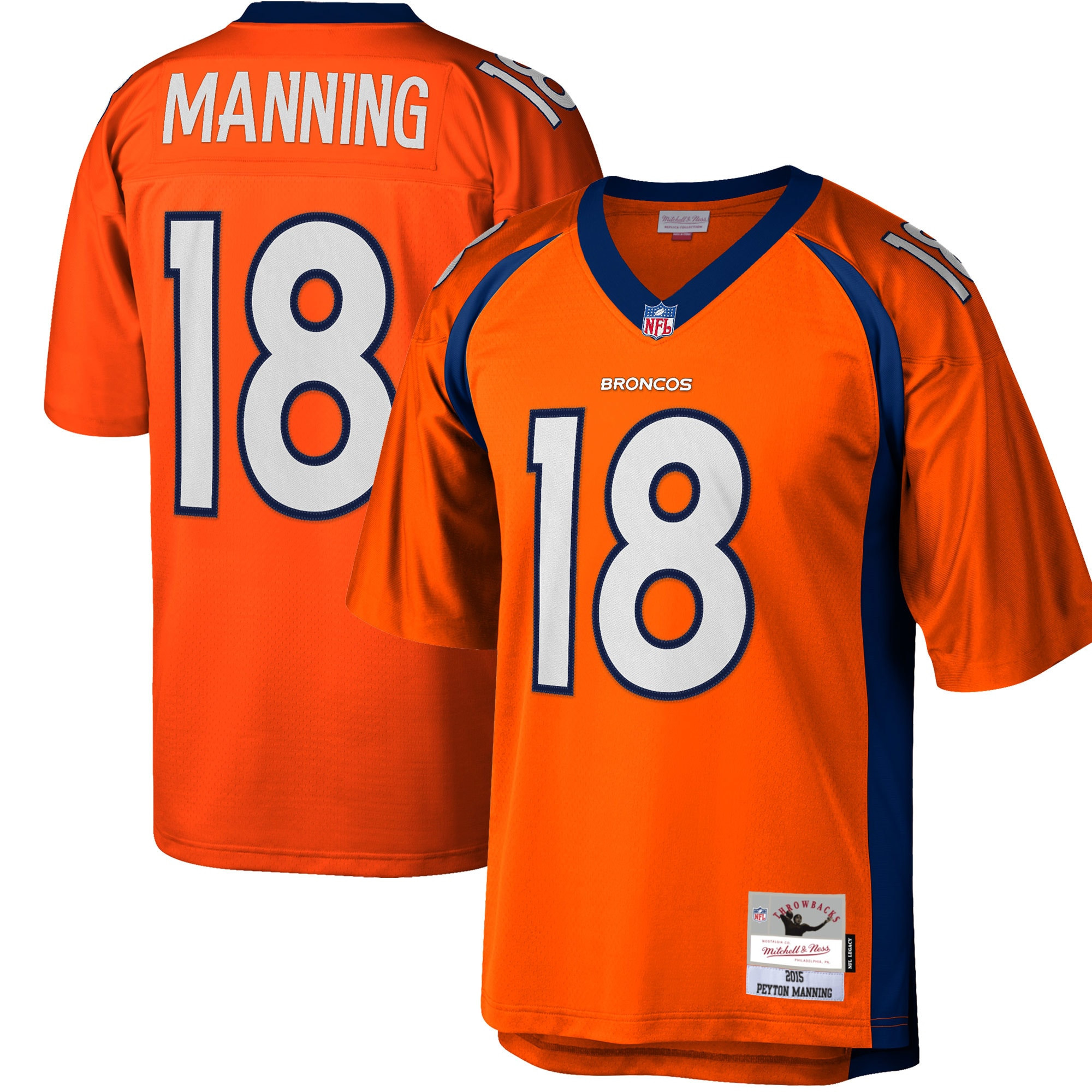 Peyton Manning Denver Broncos Mitchell & Ness Big & Tall 2015 Retired Player Replica Jersey - Orange Nfl