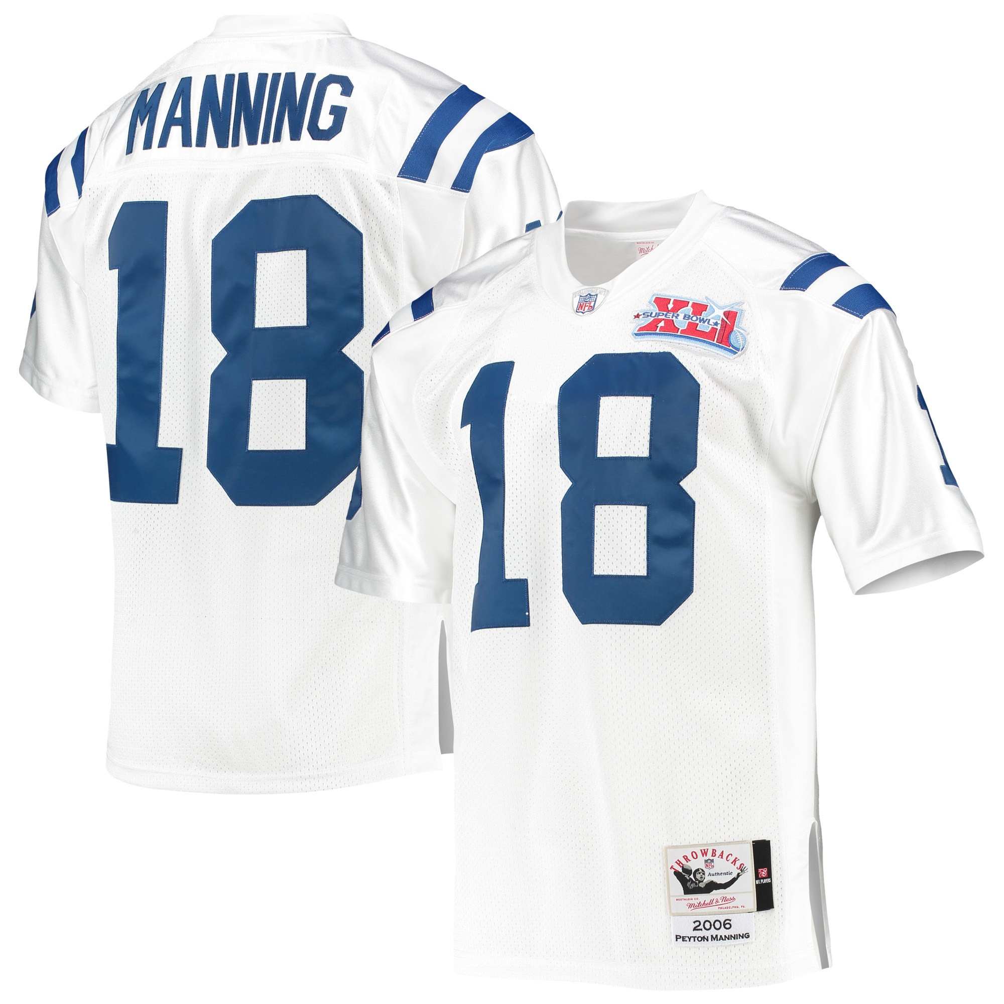 Peyton Manning Indianapolis Colts Mitchell & Ness 2006 Super Bowl Xli Authentic Retired Player Jersey - White Nfl