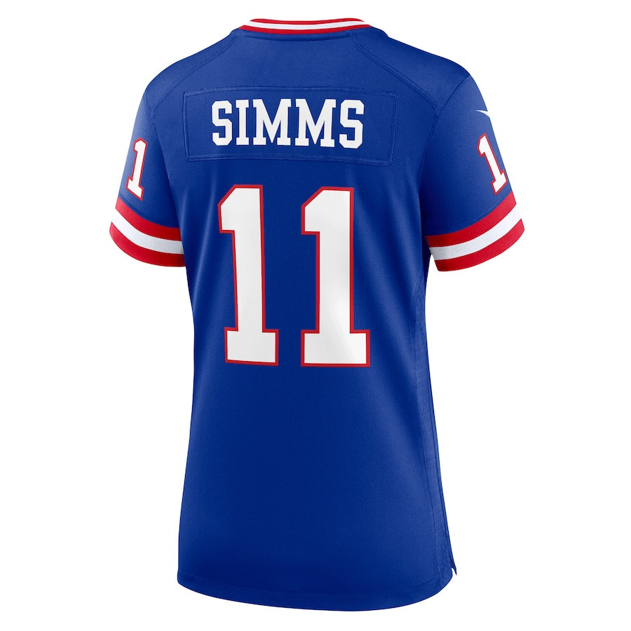 Phil Simms 11 New York Giants Women's Classic Retired Player Game Jersey - Royal