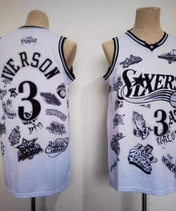 Philadelphia 76ers #3 Allen Iverson 76 Jersey - White