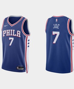 Philadelphia 76ers 7 Isaiah Joe 2022-23 Icon Edition Royal Men Jersey