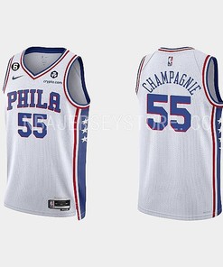 Philadelphia 76ers Julian Champagnie 55 2022-23 Association Edition White Men Jersey Swingman