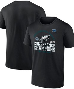 Philadelphia Eagles 2022 Four-Time NFC Conference Champions T-Shirt - Black