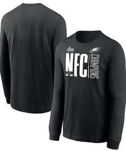 Philadelphia Eagles 2022 NFC Champions Iconic Long Sleeve T-Shirt - Black