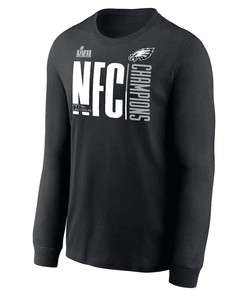 Philadelphia Eagles 2022 NFC Champions Iconic Long Sleeve T-Shirt - Black