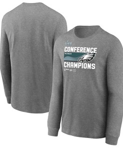 Philadelphia Eagles 2022 NFC Champions Locker Room Trophy Collection Long Sleeve T-Shirt - Charcoal