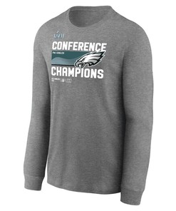 Philadelphia Eagles 2022 NFC Champions Locker Room Trophy Collection Long Sleeve T-Shirt - Charcoal