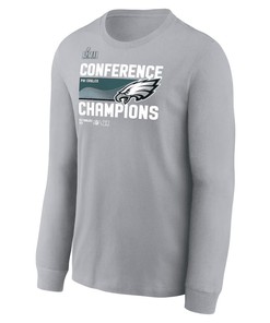 Philadelphia Eagles 2022 NFC Champions Locker Room Trophy Collection Long Sleeve T-Shirt - Gray