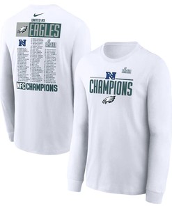 Philadelphia Eagles 2022 NFC Champions Roster Long Sleeve T-Shirt - White