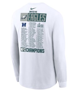 Philadelphia Eagles 2022 NFC Champions Roster Long Sleeve T-Shirt - White