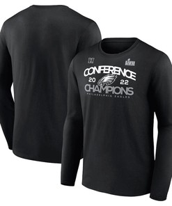 Philadelphia Eagles 2022 NFC Champions Shadow Cast Long Sleeve T-Shirt - Black