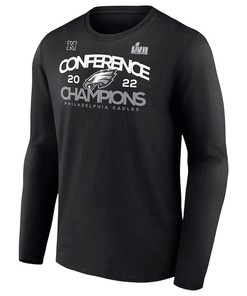 Philadelphia Eagles 2022 NFC Champions Shadow Cast Long Sleeve T-Shirt - Black