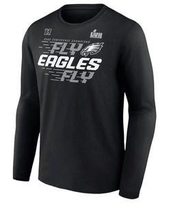Philadelphia Eagles 2022 NFC Champions Team Slogan Long Sleeve T-Shirt - Black