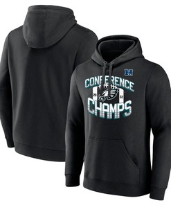 Philadelphia Eagles 2022 NFC Conference Champions Icon Bold Pullover Hoodie - Black
