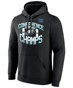 Philadelphia Eagles 2022 NFC Conference Champions Icon Bold Pullover Hoodie - Black