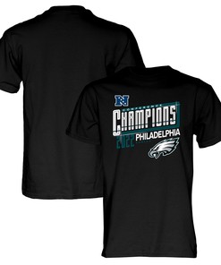 Philadelphia Eagles 2022 NFC Conference Champions Kick T-Shirt - Black