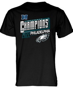 Philadelphia Eagles 2022 NFC Conference Champions Kick T-Shirt - Black