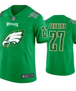 Philadelphia Eagles #27 Malcolm Jenkins Jersey St. Patricks Day Kelly Green Lucky - Men