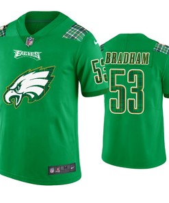 Philadelphia Eagles #53 Nigel Bradham Jersey St. Patricks Day Kelly Green Lucky - Men