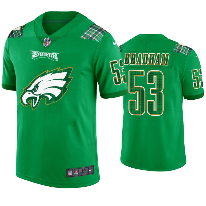 Philadelphia Eagles #53 Nigel Bradham Jersey St. Patricks Day Kelly Green Lucky - Men