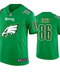 Philadelphia Eagles #86 Zach Ertz Jersey St. Patricks Day Kelly Green Lucky - Men