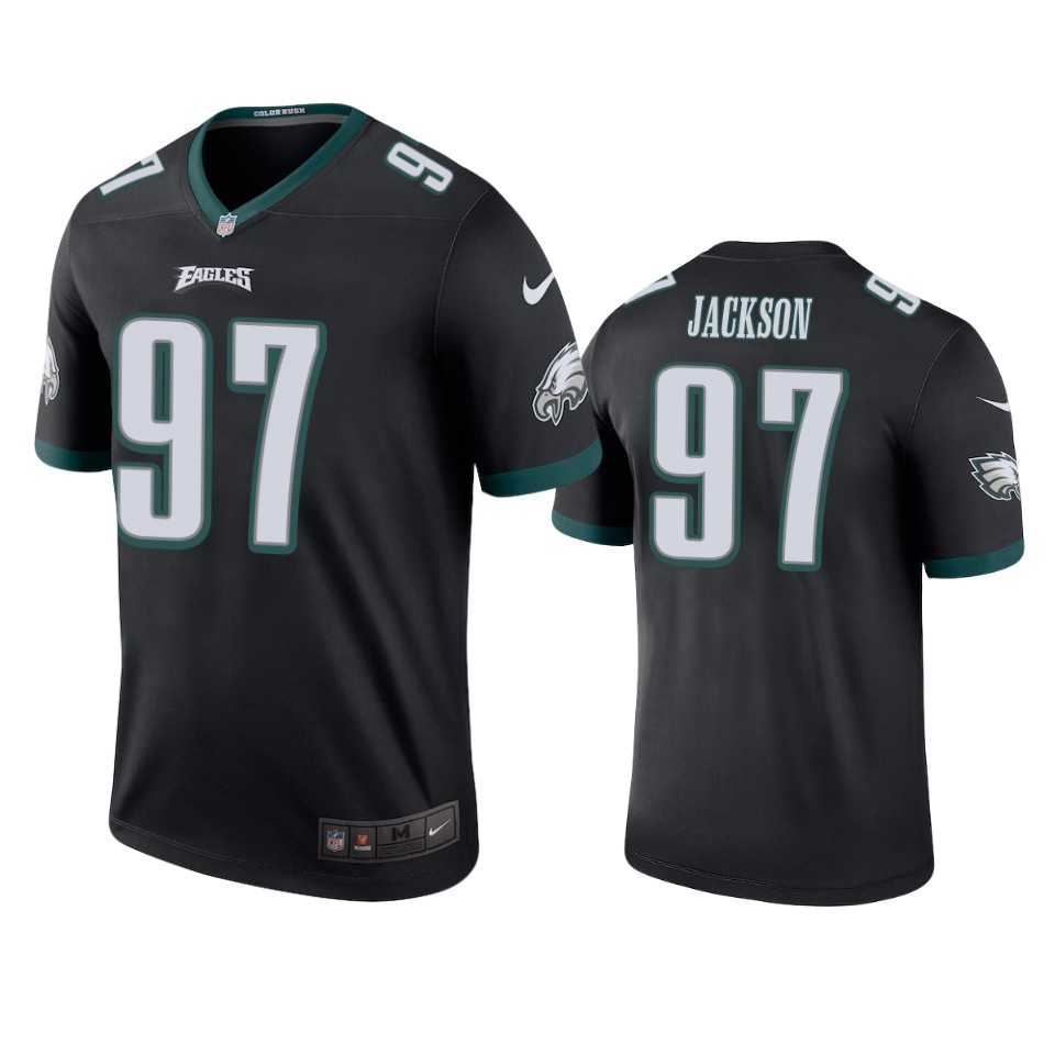 Philadelphia Eagles #97 Malik Jackson Black Color Rush Legend Jersey - Men