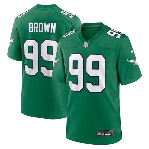 Philadelphia Eagles #99 Jerome Brown Alternate Game Jersey - Kelly Green