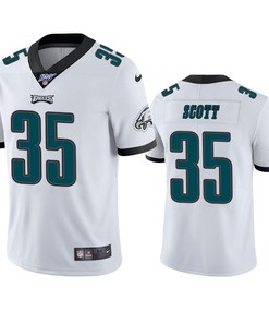 Philadelphia Eagles Boston Scott White 100th Season Vapor Limited Jersey
