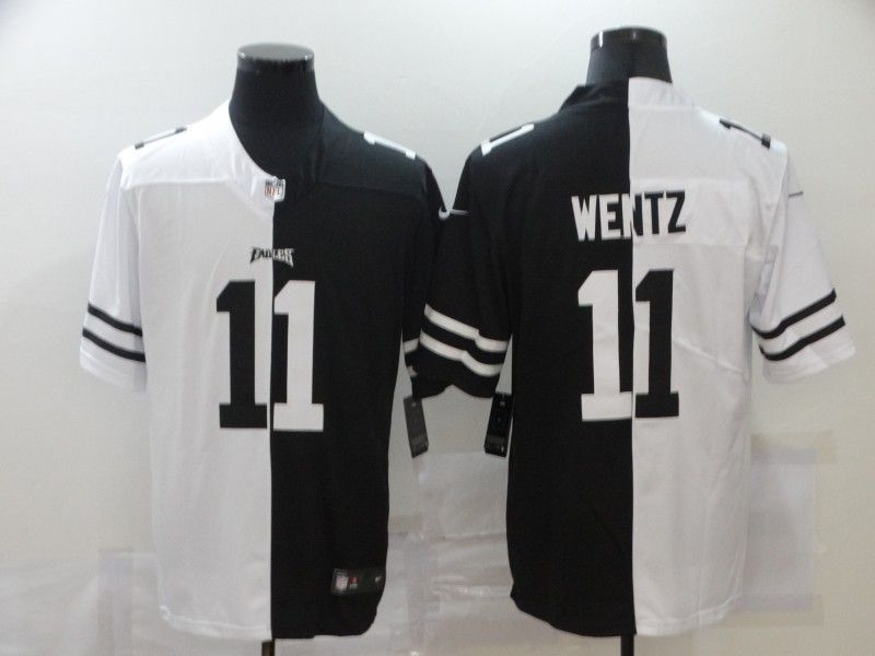 Philadelphia Eagles Carson Wentz #11 Nfl 2020 Black And White Jersey