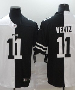 Philadelphia Eagles Carson Wentz #11 Nfl 2020 Black And White Jersey