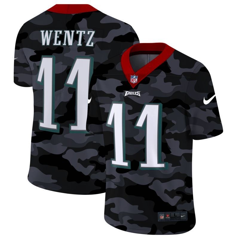 Philadelphia Eagles Carson Wentz #11 Nfl 2020 Camo Black Jersey