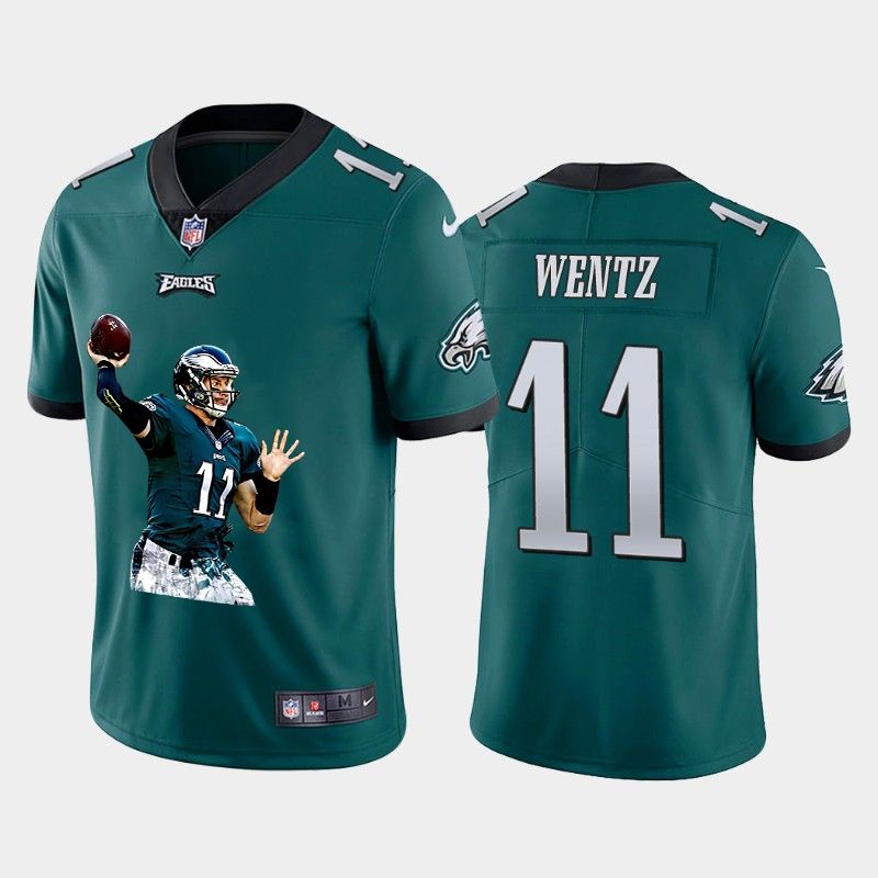 Philadelphia Eagles Carson Wentz #11 Nfl Portrait Brandedition Teal Jersey