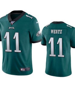 Philadelphia Eagles Carson Wentz Midnight Green 100th Season Vapor Limited Jersey