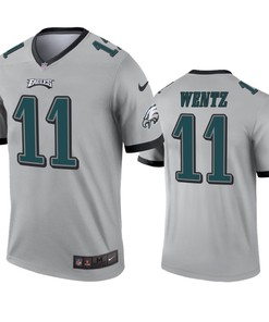 Philadelphia Eagles Carson Wentz Silver Inverted Legend Jersey
