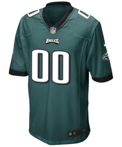 Philadelphia Eagles Custom 00 Game Jersey - Midnight Green
