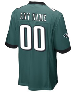 Philadelphia Eagles Custom 00 Game Jersey - Midnight Green