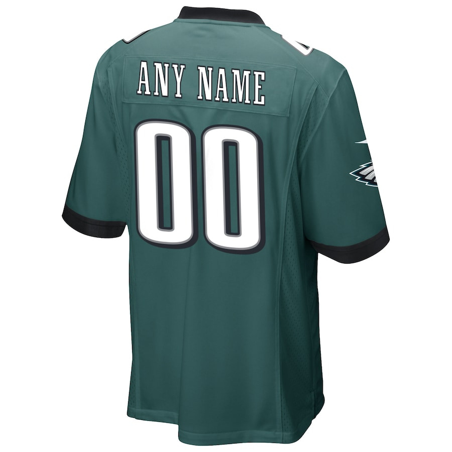 Philadelphia Eagles Custom 00 Game Jersey - Midnight Green