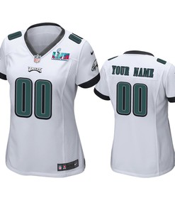 Philadelphia Eagles Custom 00 Super Bowl LVII White Game Jersey - Women