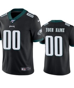 Philadelphia Eagles Custom Black 100th Season Vapor Limited Jersey