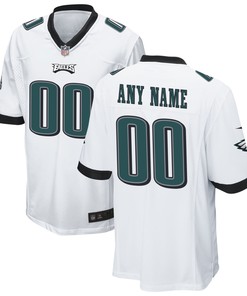 Philadelphia Eagles Custom Game Jersey - White Custom Jerseys Nfl